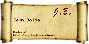 Jahn Bolda névjegykártya